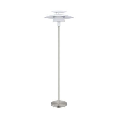 Lampadar alb din oțel, Lariana, con întrerupător