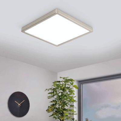 Plafonieră smart nichel din plastic, Geraldo, 19,5W, LED reglabil de la alb cald la alb rece, IP44