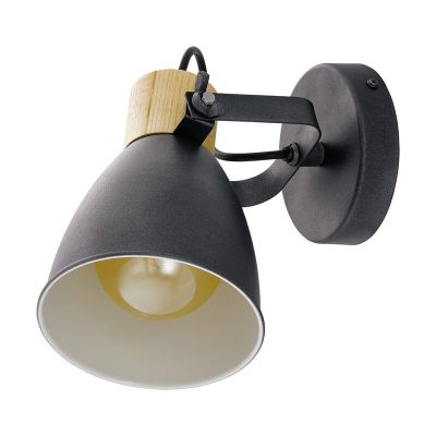 Spot LED de tavan gri din lemn, Nickey