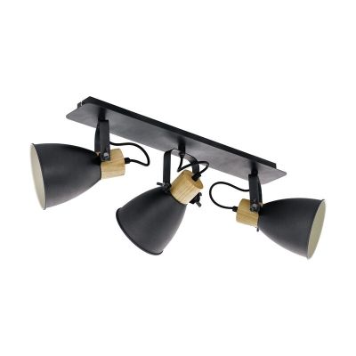 Spot LED de tavan gri din lemn, Nickey