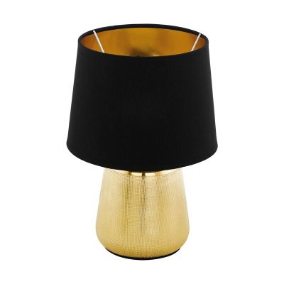 Lampă de masă din ceramică aurie, Elvin, con întrerupător
