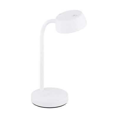 Lampă de masă albă din plastic, Annelin, 4W, LED 3000K, con întrerupător