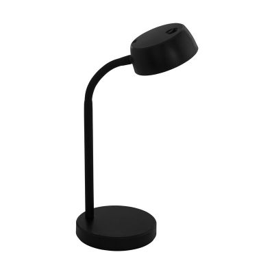 Lampă de masă neagră din plastic, Annelin, 4W, LED 3000K, con întrerupător