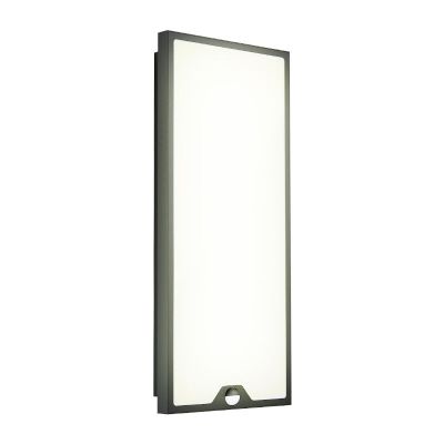 Aplică exterior cu senzor de mișcare neagră din oțel, Lydian, 18,5W, LED 3000K, IP44