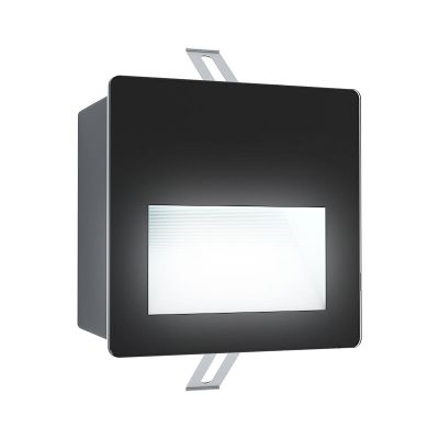 Lampă de perete exterioară încastrată neagră din aluminiu, Luigino, 3,7W, LED 4000K, IP65