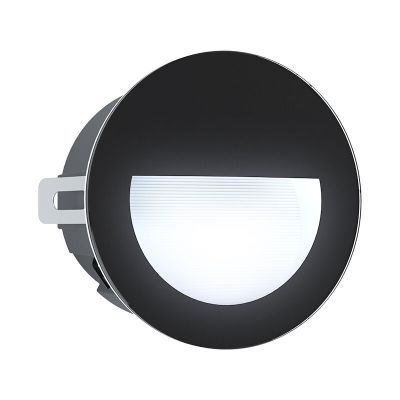 Lampă de perete exterioară încastrată neagră din aluminiu, Luigino, 2,5W, LED 4000K, IP65