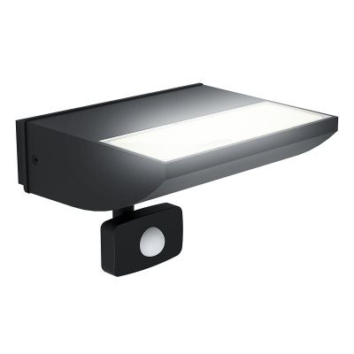 Aplică exterior cu senzor de mișcare neagră din aluminiu, Samuel, 10,5W, LED 3000K, IP44