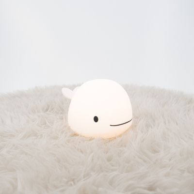 Lampă de masă copii albă din plastic, Whale, 5W, LED RGBW