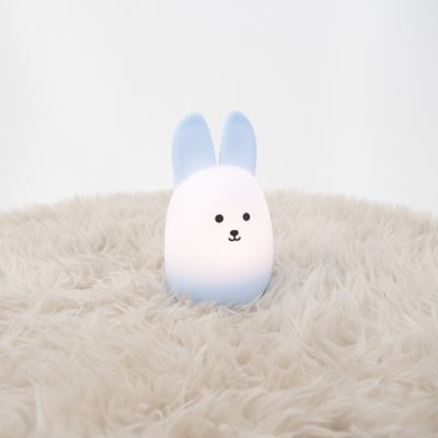 Lampă de masă copii albastră din plastic, Bunny, 5W, LED RGBW