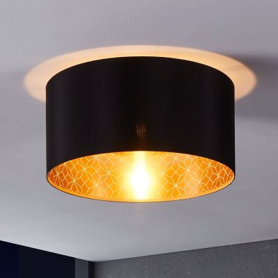 Lampă de tavan neagră din textil, Kelsey