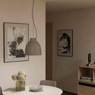 Lustră pentru masă de dining taupe din aluminiu, Thijs