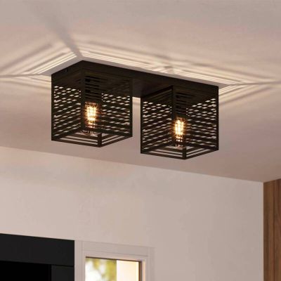 Plafonieră neagră din aluminiu, Lennaert