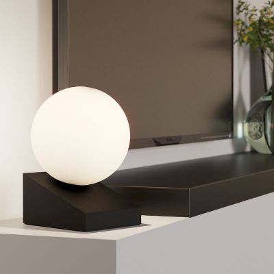 Lampă de masă neagră din sticlă, Wesly, con întrerupător