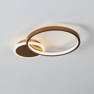 Plafonieră aurie din aluminiu, Sivan, 15W, LED reglabil de la alb cald la alb rece, dimmabil în 3 trepte