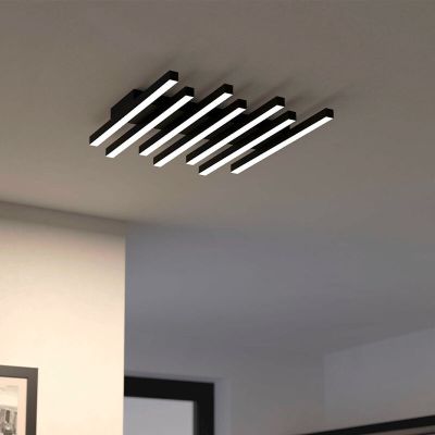 Lampă de tavan neagră din aluminiu, Iona, 25,6W, LED reglabil de la alb cald la alb rece, dimmabil în 3 trepte