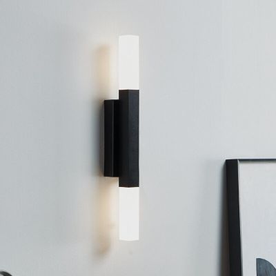 Lampă cu senzor neagră din aluminiu, Yolande, 5,5W, LED 3000K, IP44