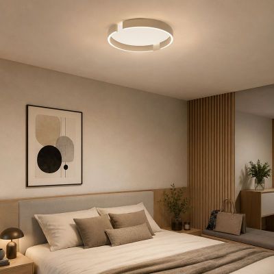 Lampă de tavan bej din aluminiu, Copertino, 23W, LED white switch, dimmabil în 3 trepte