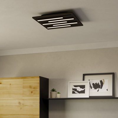 Lampă de tavan neagră din aluminiu, Pitrignani, 20W, LED RGBW, con telecomando