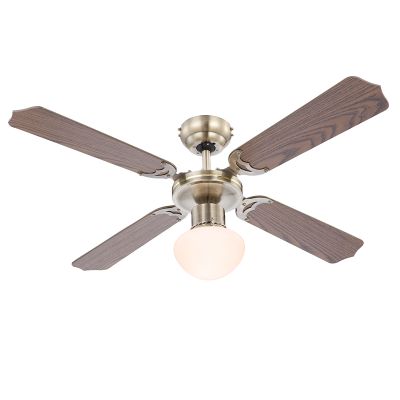 Ventilator de tavan clasic maro din oțel inoxidabil, Henza, cu întrerupător