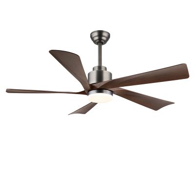 Ventilator de tavan modern, maro, metalic, Frank, 20W, LED reglabil alb cald spre rece, cu telecomandă