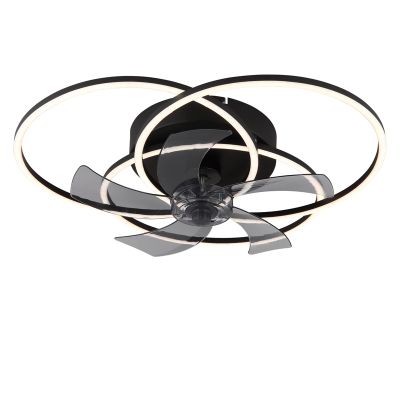 Ventilator de tavan cu design negru din aluminiu, Kamiel, 40W, LED reglabil alb cald-rece, cu telecomandă