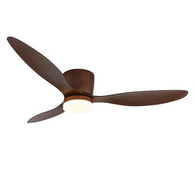 Ventilator de tavan rustic maro din plastic, Lenneke, 20W, LED reglabil alb cald spre rece, cu telecomandă