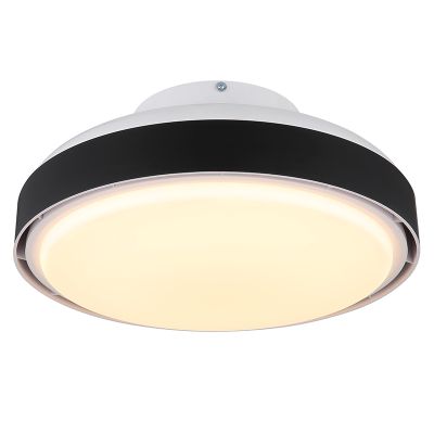 Ventilator de tavan modern, negru, din plastic, Madhavi, 40W, LED reglabil alb cald-rece, cu telecomandă