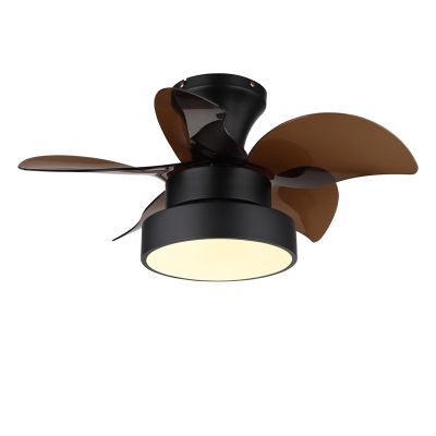 Ventilator de tavan metalic cu design Nickel, Mahmut, 22W, LED alb cu întrerupător, cu telecomandă
