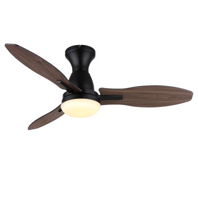 Ventilator de tavan rustic maro din metal, Majda, 22W, LED alb cu întrerupător, cu telecomandă
