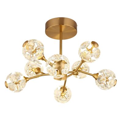 Plafonieră aurie din cristal, Viresh, 68W, LED 3000K