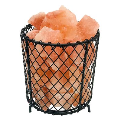 Lampă de sare portocalie din piatră, Mersa, con întrerupător