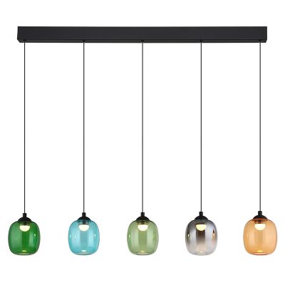 Lustră multicolor din sticlă, Karsten, 27W, LED 3000K, dimmabil în 3 trepte