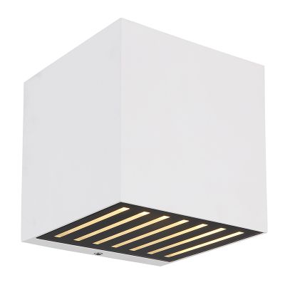Aplică de perete up down albă din aluminiu, Moesha, 6W, LED 3000K, IP54