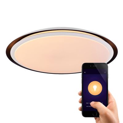 Plafonieră smart albă din metal, Invo, 40W, LED RGBW