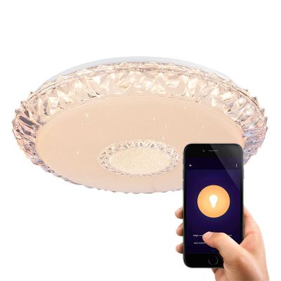 Plafonieră smart albă din metal, Taylan, 40W, LED reglabil de la alb cald la alb rece