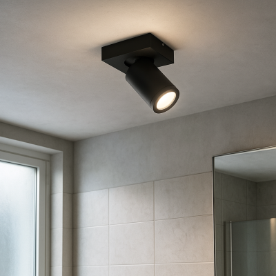 Spot LED de tavan negru modern, Kenan, IP44