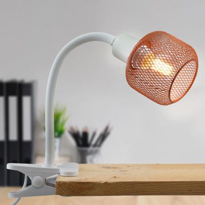 Spot cu clemă din metal portocaliu, Emado, con întrerupător