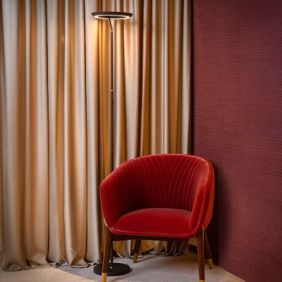 Lampadar modern negru, Celeste, 21W, LED 2700K, cu întrerupător tactil