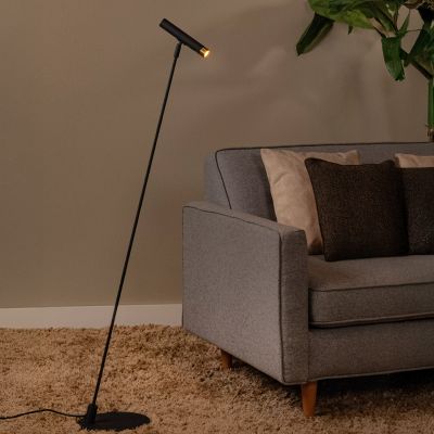 Lampadar modern negru, Alec, con întrerupător