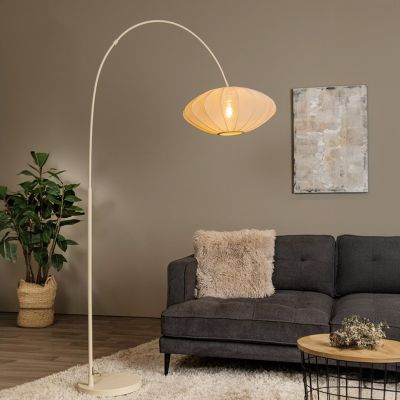 Lampadar modern bej, Corina, con întrerupător