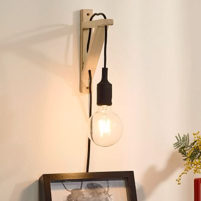Aplică de perete modernă neagră, Fix, con întrerupător