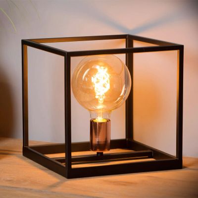 Lampă de masă modernă neagră, Arthur, con întrerupător