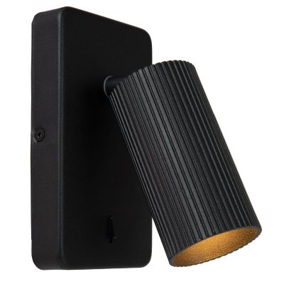 Spot de perete modern negru, Clubs, con întrerupător