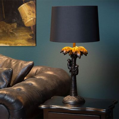 Lampă de masă retro neagră, Extravaganza Coconut, con întrerupător