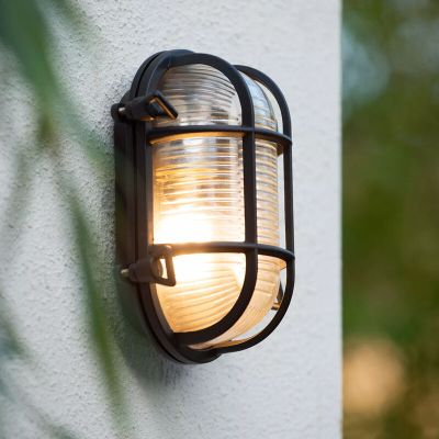 Lampă exterior retro neagră, Dudley, IP65