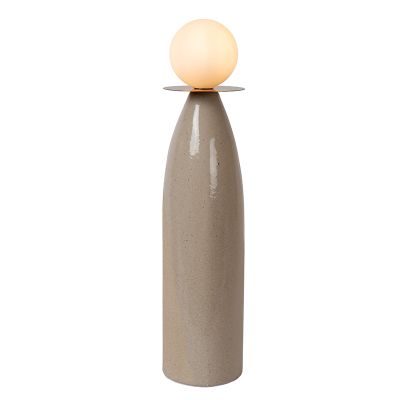 Lampă de masă din ceramică gri, Figaro, con întrerupător