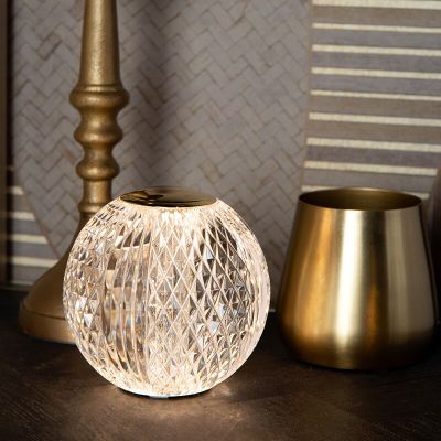 Lampă de masă modernă transparentă, Cintra, 1,5W, LED 3000K, dimmabil în 3 trepte