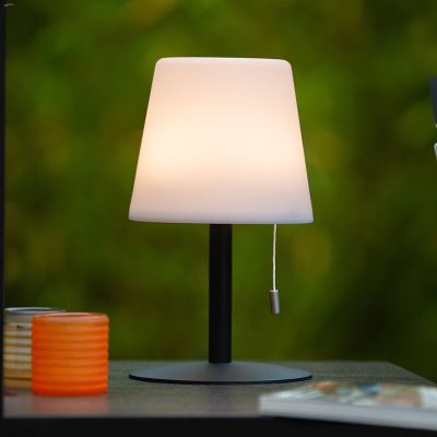 Lampă de masă exterior reîncărcabilă modernă albă, Rio, 1,8W, LED RGBW, IP44, cu întrerupător cu șnur
