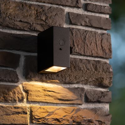 Aplică solară exterior modernă neagră, Bolton, 1W, LED 3000K, IP54