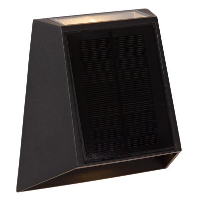 Aplică solară exterior modernă neagră, Luton, 1W, LED 2700K, IP54